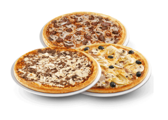 3 Pizzas familiale au choix.